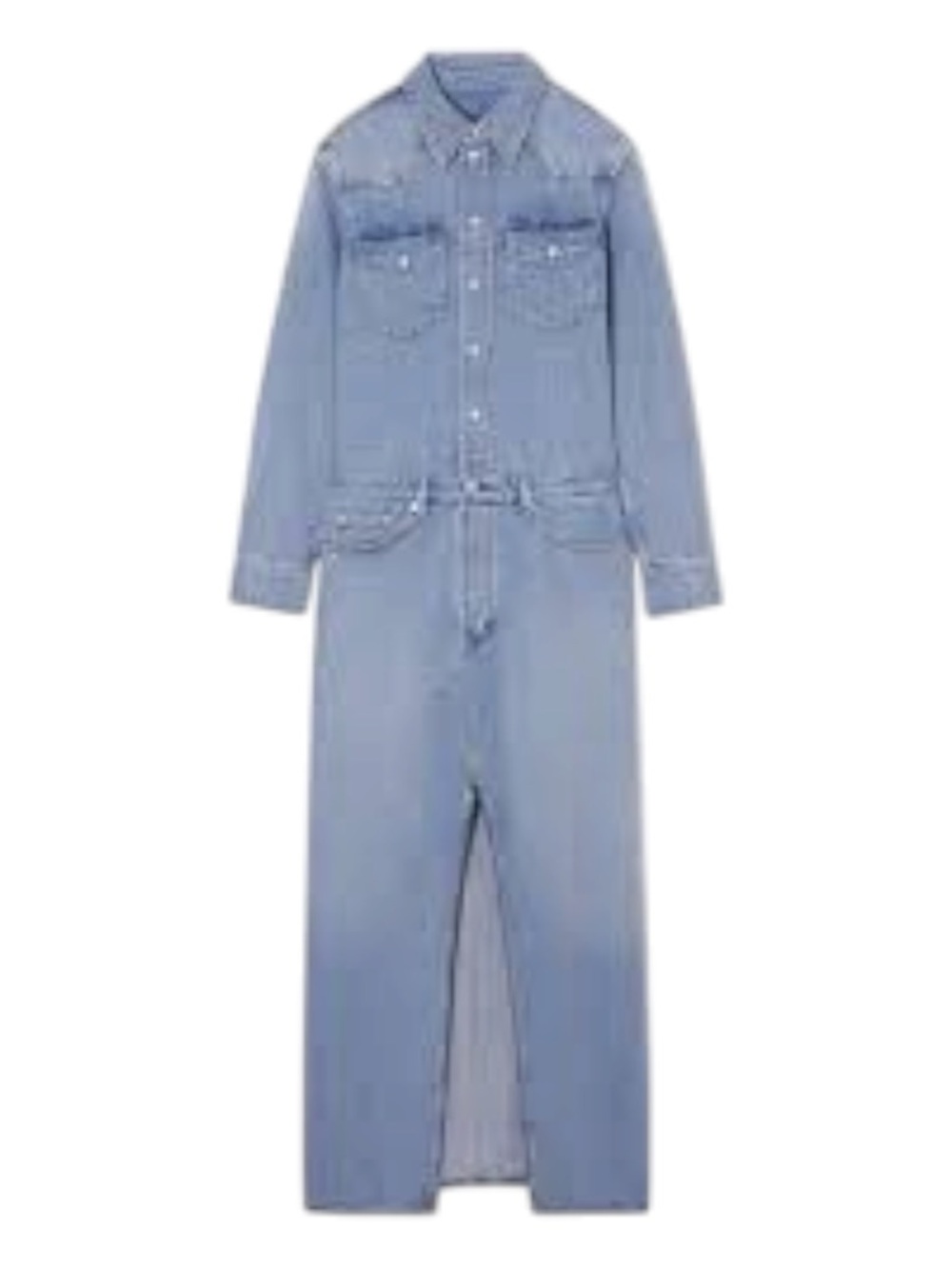 COS Denim Maxi Dress Light Blue SizeS Light Blue Longline Denim Overalls Dress